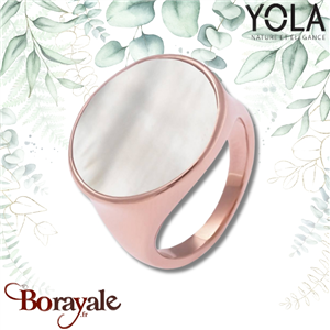 Bague Nacre Blanche, Collection: Cabochon YOLA Taille 56