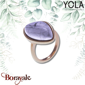 Bague Howlite blanche, Collection: Galet YOLA Taille 56