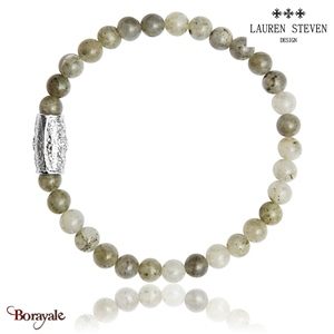 Bracelet Perles Lauren Steven Labradorite Perles de 6 mm Taille L 20,5 cm