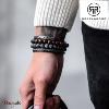 Bracelet Rebel & Rose Collection : Single Stranded Black Grey Taille M RR-L0144-