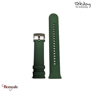 Bracelet de montre TEKDAY Silicone vert, boucle argent 675885