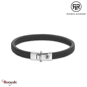 Bracelet Rebel & Rose Collection : Small Braided Anthracite Taille M RR-L0152-S-