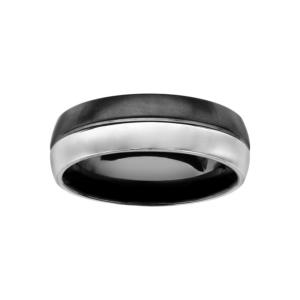 Bague Thabora homme acier argenté et noir T167790-60