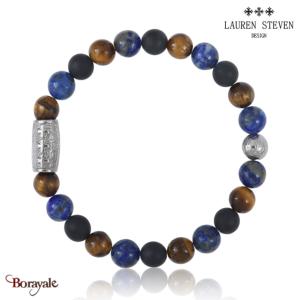 Bracelet Prosperite Lauren Steven Onyx Noir Mat Perles de 08 mm Taille L 20,5 c