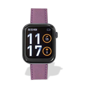 Montre TEKDAY pavé connectée unisexe boîtier noir, pomme mauve surpiqué 656555