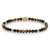 Bracelet Rebel & Rose Mix Tigre Noir - 4mm - Plaqué or jaune 18 ct S, Femme RR-4