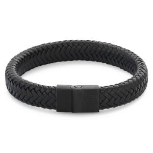 Bracelet Rebel & Rose Chevrons entièrement en métal noir noir M, Homme RR-M0020-