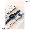 Montre TEKDAY pavé connectée unisexe boîtier noir, cuir croco noir 656553