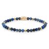 Bracelet Rebel & Rose Bleu nuit - 4 mm - Or jaune 18 ct plaqué ionique S, Femme