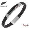 Bracelet All Blacks bijoux Homme acier et cuir 682411