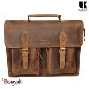 Cartable Serviette KASZER collection Nevada Marron naturel clair touché velours