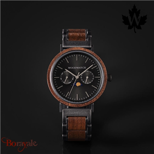 Montre WOODWATCH ELEMENT - 41 MM Brushed Iron Walnut Noyer WW-EL-BIW