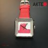 Montre AKTEO Art - Peinture Esquisse rouge carrée APe35
