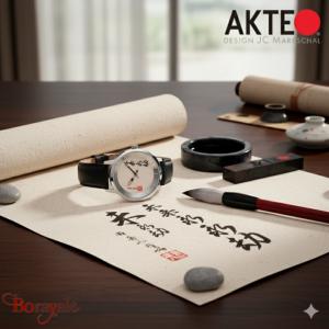 Montre AKTEO Civilisation Calligraphie 38 mm argent ronde UCi11
