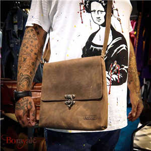 Sac bandoulière KASZER collection Kansas marron naturel foncé 20136-C6