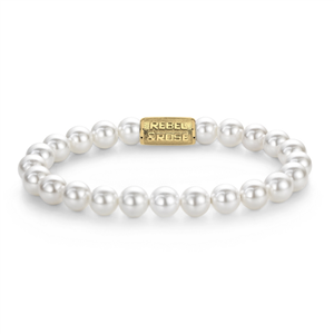 Bracelet Rebel & Rose Perles de coquillage - 8mm L, Unisex RR-80111-G-L