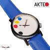 Montre AKTEO Art - Peinture 5 taches 42 mm argent ronde APe09