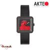 Montre AKTEO Art - Peinture Esquisse rouge 29 mm noire carrée APe36