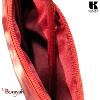 Pochette KASZER collection Wyoming naturel clair et rouge carmin 227513-R