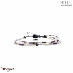 Bracelet Belle mais pas que, Violette de parme, Parme - Gris - Argenté