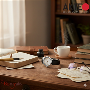 Montre AKTEO Art - Lettres Ecrivain 29 mm argent ronde ALe06