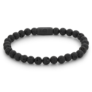 Bracelet Rebel & Rose Black Moon - Tout Noir - 6mm L+, Homme RR-60087-B-LL