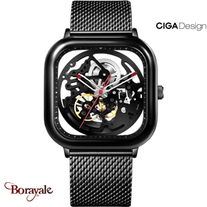 Montre Ciga Design Full Hollow black homme Z011-BLBL-W13