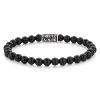 Bracelet Rebel & Rose Velours Noir Vintage - 6mm M, Unisex RR-60121-V-M