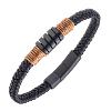 Bracelet All Blacks bijoux Homme acier et cuir 682403