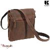 Besace Gibecière KASZER collection Nevada Marron naturel clair touché velours 20