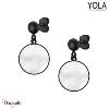 Boucles d'oreilles Yola Nature Nacre Acier plaqué IP noir IP-585