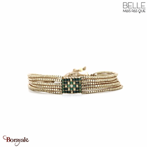 Bracelet Belle mais pas que, Vert de jade, Camaïeu de vert - Champagne - Doré