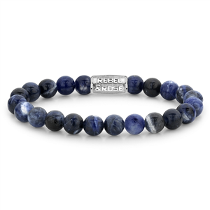 Bracelet Rebel & Rose Bleu nuit - 8 mm L, Homme RR-80010-S-L