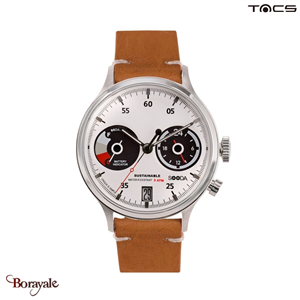 Montre Tacs Watch Sooda Solaire cognac, collection : garde temps Unisexe