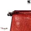 Pochette KASZER collection Wyoming naturel clair et rouge carmin 227513-R