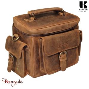 Sac Reporter KASZER collection Nevada Marron naturel clair touché velours 20874-