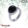 Bague Yola Nature Cabochon Onyx Acier poli IG-117-56