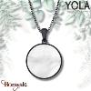 Collier Yola Nature Nacre Acier plaqué IP noir IP-485