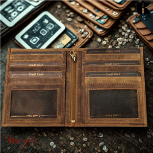 Porte cartes et billets KASZER collection Oregon Marron naturel 512404-MC6