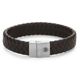 Bracelet Rebel & Rose Plaid Full Metal Marron Mat 15mm L, Homme RR-M0034-S-L