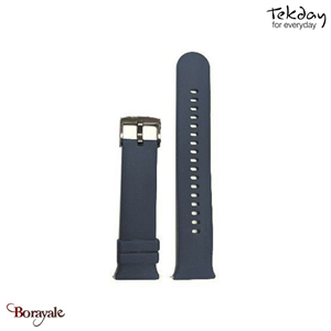 Bracelet de montre TEKDAY Silicone bleu, boucle argent 675883