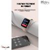 Montre TEKDAY pavé connectée unisexe boîtier noir, silicone marron 656557