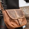 Sac bandoulière  KASZER collection Nevada Marron naturel clair touché velours 20
