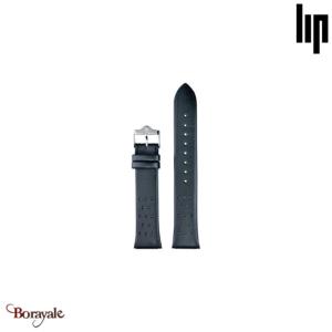 Bracelet de montre Lip Noir lisse perforé 21 mm Code ean: 3389556754177 LIP-6754