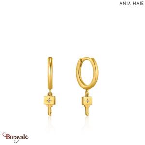 Boucles d'oreilles Ania Haie Under Lock & Key plaqué or 14 carats sur argent E03