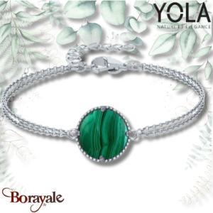 Bracelet Yola Nature Malachite Acier poli IR-320