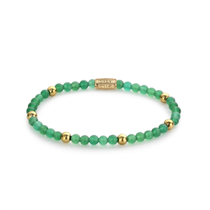 Bracelet Rebel & Rose Green Harmony - 4mm - Plaqué or jaune 18 ct S - po, Femme