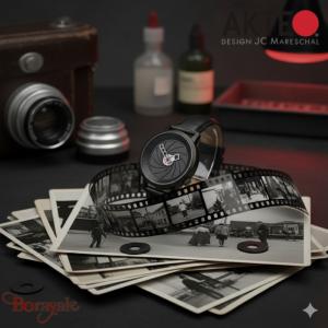 Montre AKTEO Art - Image Photo 38 mm noire ronde AIm12