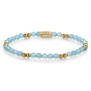 Bracelet Rebel & Rose Mix Aigue marine - 4mm - Plaqué or jaune 18 ct S, Femme RR