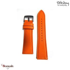 Bracelet de montre TEKDAY Pomme orange, boucle noire 675851